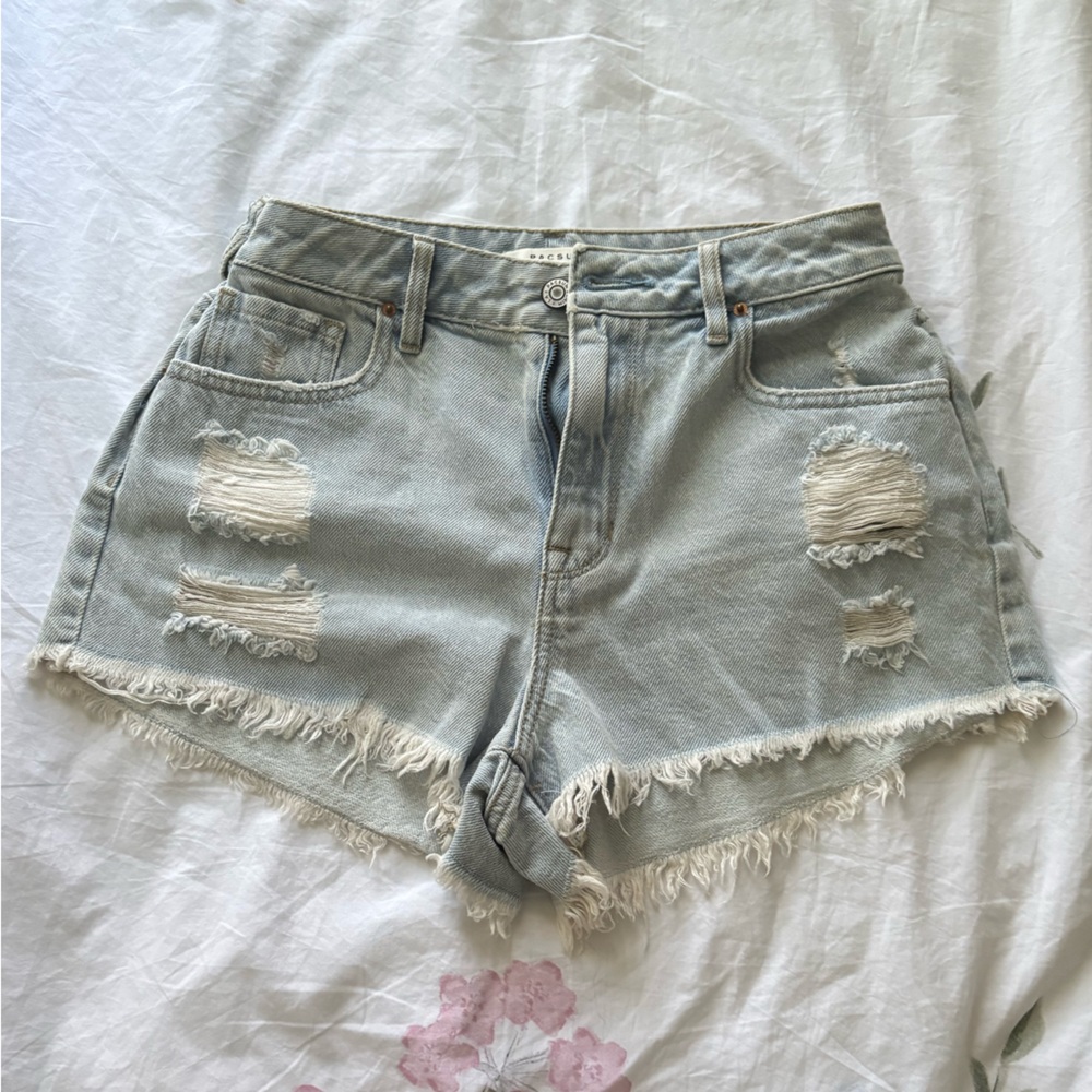 PacSun Frayed Light Wash Jean Shorts